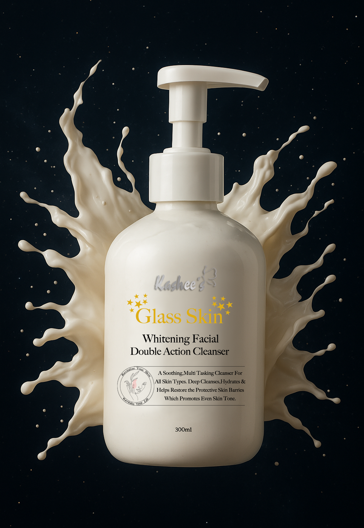 Kashees Glass Skin Whitening Facial Double Action Cleanser